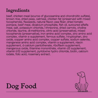 Beef and Vegetable Recipe Dry Dog Food - 5lbs - Kindfull