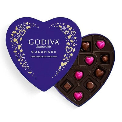 Godiva Valentine's Goldmark Dark Chocolate Heart Box Candy - 4.1oz