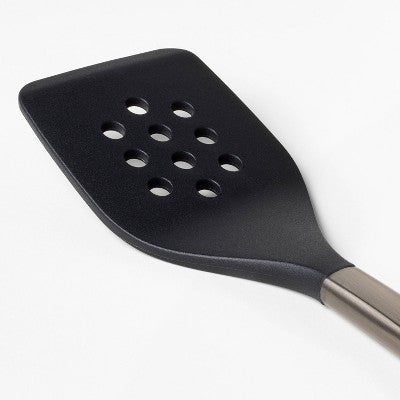 Silicone/Stainless Steel Slotted Turner Matte Black - Figmint