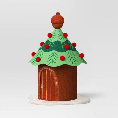 Fabric Treehouse Christmas Figurine - Wondershop