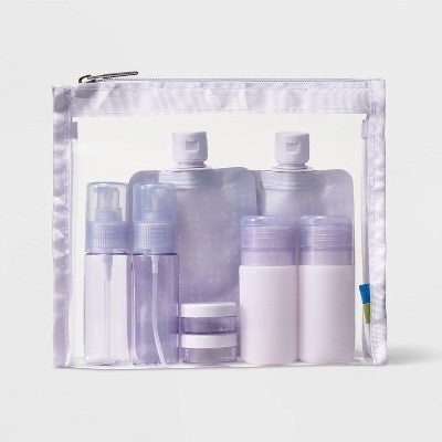 8pc Travel Toiletry Set Thistle - Open Story?: Portable Beauty Tool Set