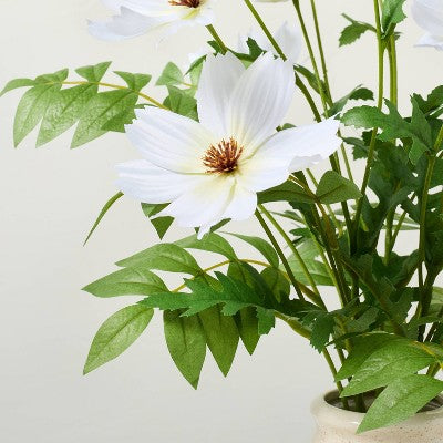 15"x17" Faux White Cosmos Floral Arrangement - Hearth & Hand with Magnolia