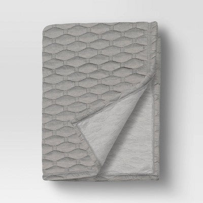 Triple Knit Throw Blanket Heathered Gray - Room Essentials