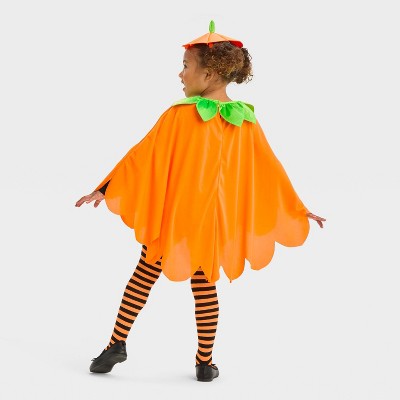 2pc Toddler Blacklight Responsive Pumpkin Poncho Halloween Costume Kit - Hyde and EEK! Boutique