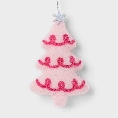 Fabric Tree Christmas Ornament Pink - Wondershop: Indoor Decoration, 5" Height, No Battery Required