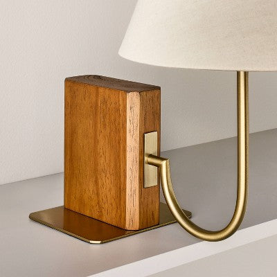 Wood Mid Tone Bookshelf Lamp - Hearth & Hand with Magnolia