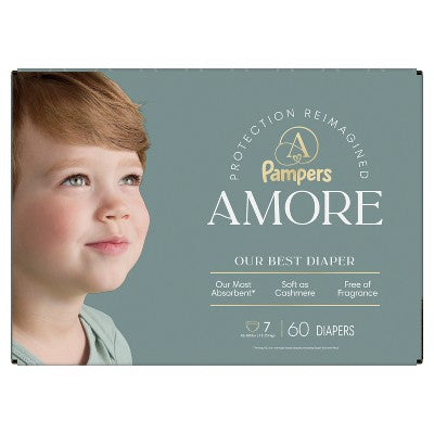 Amore by Pampers Diapers Enormous Pack - Size 7 - 60ct