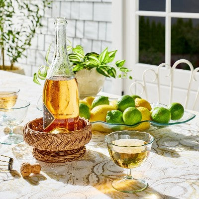 Braided Woven Rattan Wine Coaster - Threshold designed with Studio McGee