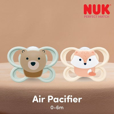 NUK Perfect Match Air Pacifiers 0-6m - 2pk: Silicone, BPA-Free