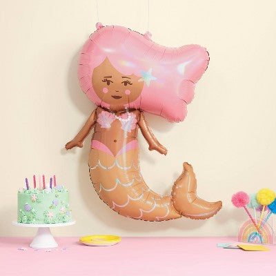 Mermaid Shaped Foil Balloon - Spritz