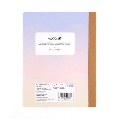 Yoobi Evolve Composition Books 7.5"x9.75" College Ruled Cotton Candy Scallop, School Supplies