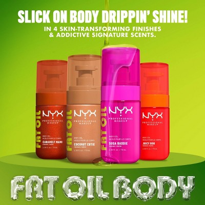 NYX Professional Makeup Fat Oil Body Oil with Vitamin E & Avocado Oil - Caramelt Mami - 2.36 fl oz