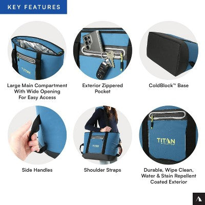 Titan by Arctic Zone 30Cans/20 qt Insulated Cooler Tote - Marine Blue