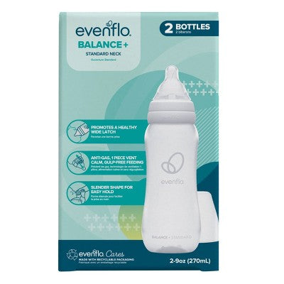 Evenflo Balance Standard-Neck Anti-Colic Baby Bottles - 9oz/2pk
