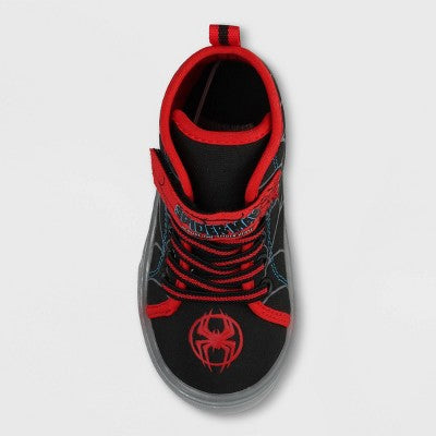 Toddler Boys' Marvel Spider-Man Hi-Top Sneakers - Black 12T
