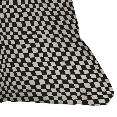 18" x 18" Iveta Abolina Lazy Checker Outdoor Throw Pillow Coal Black - Deny Designs