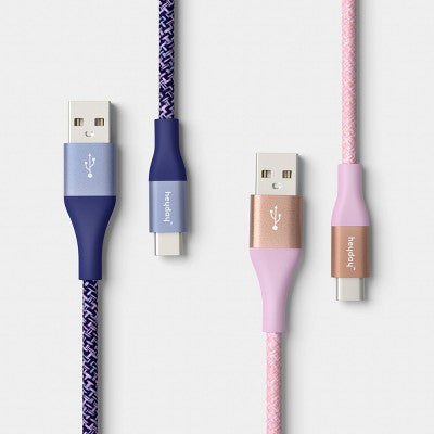 6ft USB-A to USB-C Braided Cable 2pk - heyday Future Dusk Bright Lilac