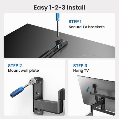 ErgoAV Medium Motion TV Wall Mount 32"- 65" TVs: Swivel Extendable Full Motion Steel (LOCAL PICKUP ONLY)