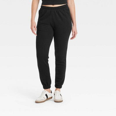 Women's Leisure Studio MidRise Fleece Essential Joggers Black XS