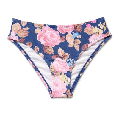 Women's Hipster Full Coverage Bikini Bottom Floral L