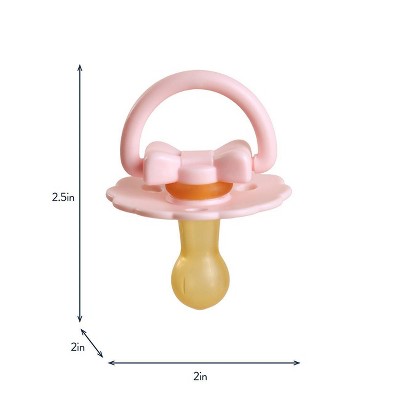 Itzy Ritzy Rubber Pacifiers 0-6m - Bows - 2pk: BPA-Free
