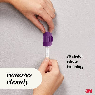 Command 5pk Damage-Free Transparent Cord Clips Candied Plum