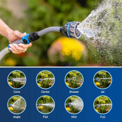 Orbit 8-Pattern Thumb Control Hose Wand Gray/Blue/Black