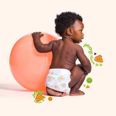 Happy Hues Go-Getters Disposable Diapers - Size 4 - 84ct: Hypoallergenic, Wetness Indicator, Elastic Stretch Sides