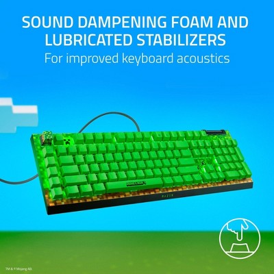 Razer BlackWidowV4 X Gaming Keyboard Green Switch - Minecraft Edition: No Wireless Tech