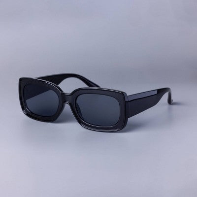 Women's Rectangle with Rim Sunglasses - Wild Fable Black: UV Protection, Recycled Plastic Frame
