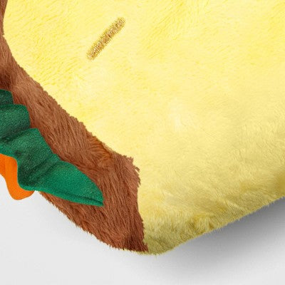 Taco Throw Pillow Yellow - Room Essentials: Novelty Plush Food Design, Multicolor, Indoor Use, 13.5"x8" Polyester