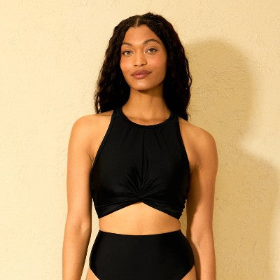 Women's Twist-Front High Neck Bikini Top - Shade & Shore M