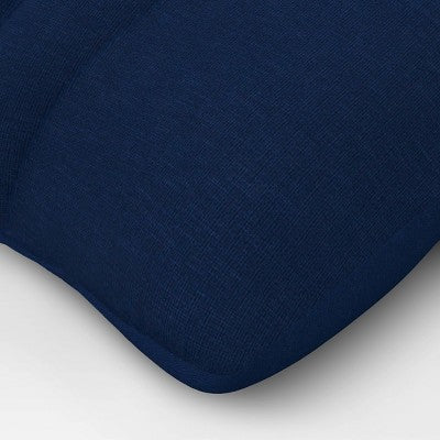 12" x 18" Lumbar Cotton Jersey Quilted Puff Throw Pillow Blue - Room Essentials
