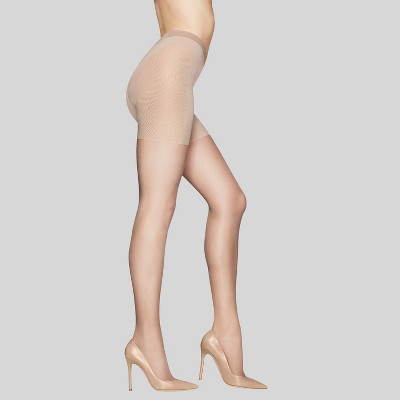 Hanes Premium Women's Silky Sheer Control Top Pantyhose - Nude S: High Waisted Hosiery, Nylon Spandex Blend, Solid Pattern