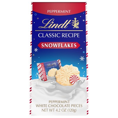 Lindt Christmas Candy Classic Recipe White Peppermint Snowflake Bag - 4.2oz