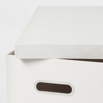 Canvas Hanging File Organizer with Lid Cream - Brightroom