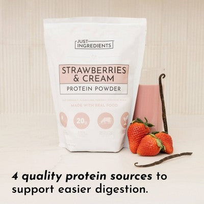 Just Ingredients Strawberries and Cream Protein Mix - 1.49lb - 15 servings