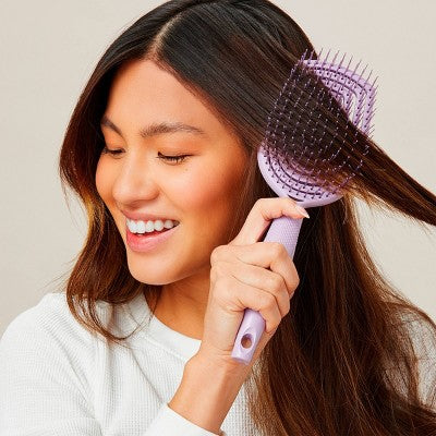 Conair Scalp Care Flexi Head Paddle Detangling Hair Brush - All Hair - Purple
