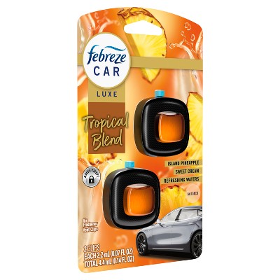 Febreze Luxe Car Air Freshener - Tropical Blend - 0.14 fl oz/2ct: Oil, Non-Powered