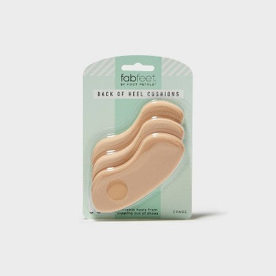 Fab Feet Women's by Foot Petals Back of Heel Insoles Shoe Cushion Khaki - 3 pairs: Foam Inserts