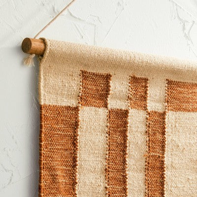 24" x 36" Hand Woven Jute/Polyester Wall Art with Wooden Dowel - Threshold: Boho-Chic, Textured Look, Easy to Hang (LOCAL PICKUP ONLY)
