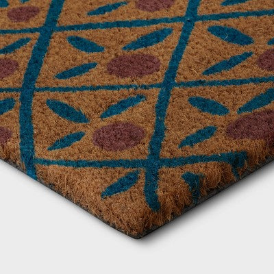 1'6"x2'6" Tile Flocked Welcome Outdoor Coir Doormat - Threshold (LOCAL PICKUP ONLY)
