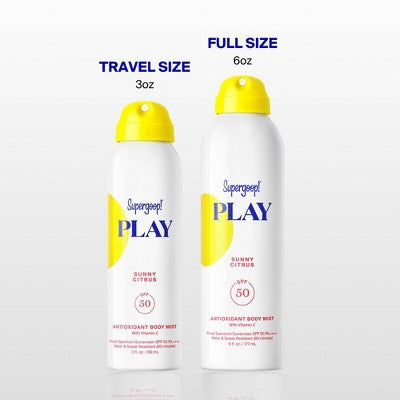 Supergoop! PLAY Antioxidant Body Sunscreen Mist with Vitamin C - SPF 50 - Sunny Citrus - 3 fl oz