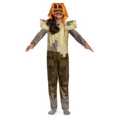 Kids' Minecraft Hooded Halloween Costume Jumpsuit Classic Husk Jack O'Lantern 4-6