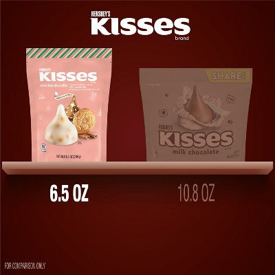 HERSHEY'S KISSES Christmas Candy Chocolate Snickerdoodle Cookies Stand Up Pouch - 6.5oz