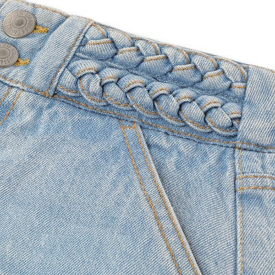 Levi's Girls' Braided High-Rise Baggy Jeans - Light Wash 14