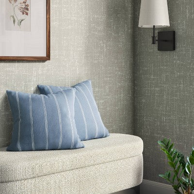 2pk Square Cotton Woven Stripe Throw Pillows Blue/Ivory - Threshold