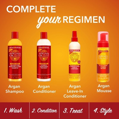 Creme of Nature Argan Oil Style and Shine Foaming Mousse - 7.0 fl oz: For Coily, Coarse, Curly Hair