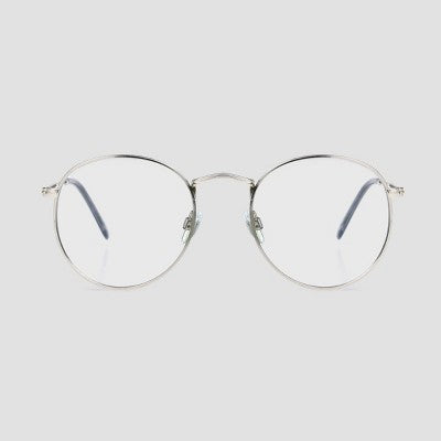 Men's Round Blue Light Filtering Glasses - Original Use Silver