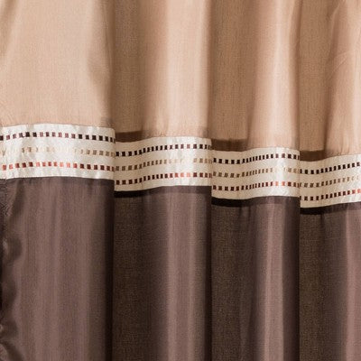 Lush Decor Terra Shower Curtain Beige/Brown : Microfiber, Machine Washable, Non-Slip Backing